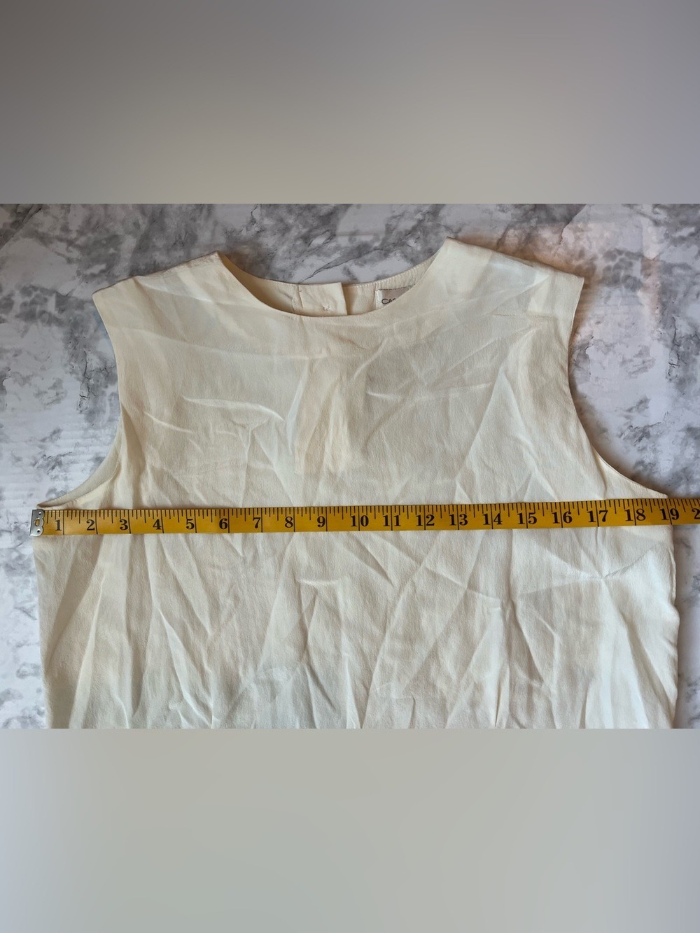 Vintage 90’s Casual Corner Ivory 100% Silk Sleeveless Top - Picture 4 of 5